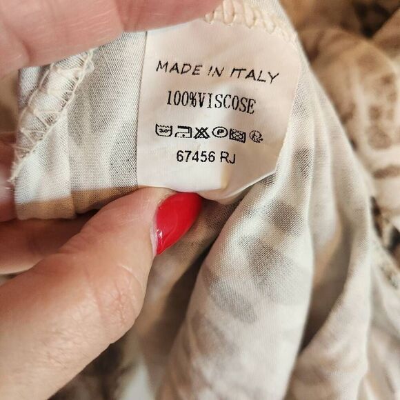 Gigi Moda Blouse Tunic Top Womens XL Leopard Animal Print Italy Handmade Boho Ey - Picture 5 of 5